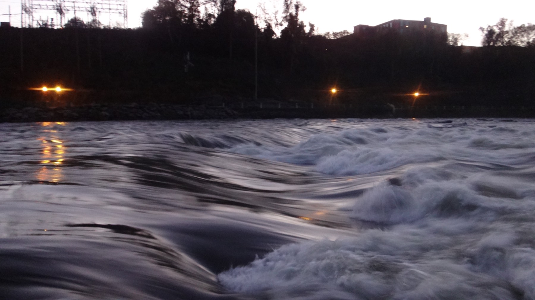 River rapids at dusk