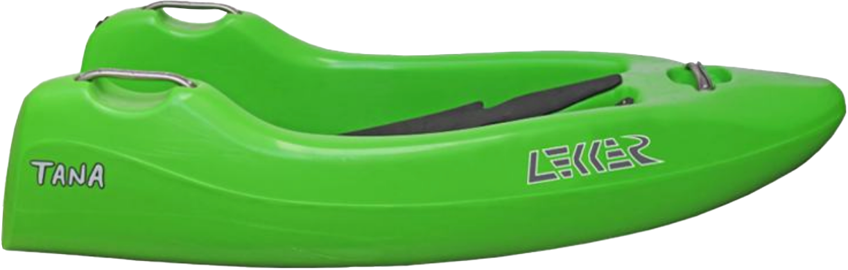 Side profile render of the LEKKER Tana hydrospeed riverboard